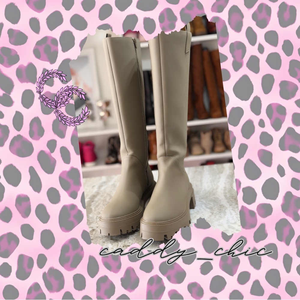 Forever 21 Olive Green Chunky Sole Rain Boots Size 9 – Tall Waterproof NWOT